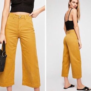 Free People Patti Wide Leg High Waisted Crop Pants